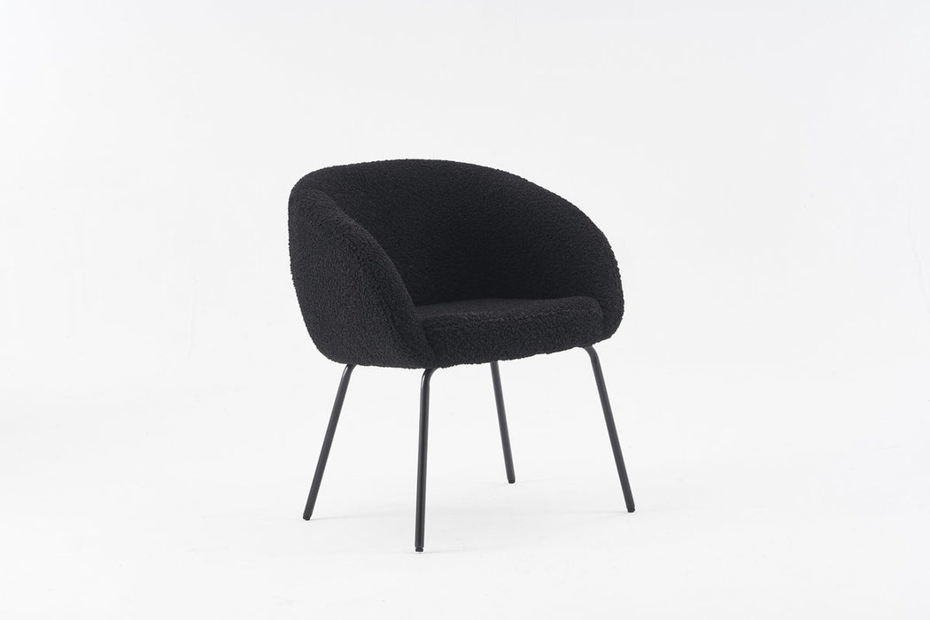 Eetkamerstoel - Sherpa Stof - Black Frame - Stoel - Eetkamerstoel