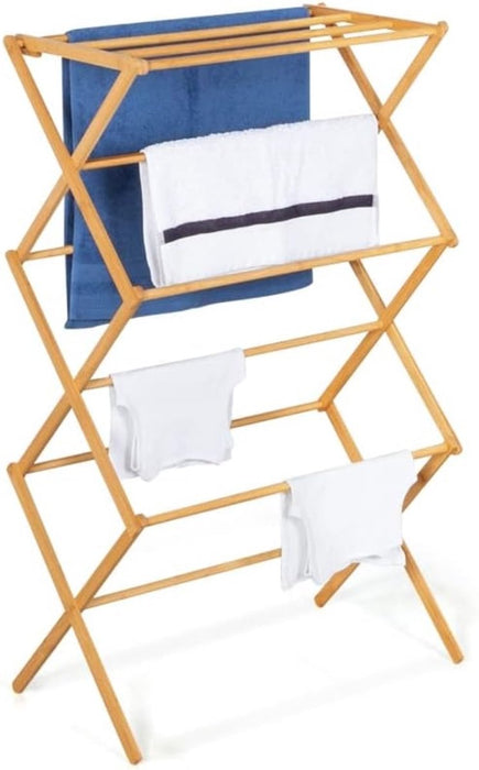 Bamboe Accordeon Droogrek - Compact en Praktisch voor Elke Ruimte