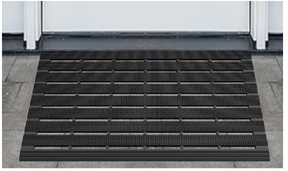 Buiten Deurmat 61x91 cm – Zwart – TPE – Anti-Slip – Weerbestendig – Sterke Schrapfunctie – 3.7 kg