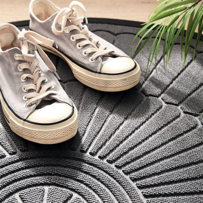 Molisan Halfrond antislip deurmat droogloopmat lichtgrijs, 60x90CM | Antislip & Absorberend