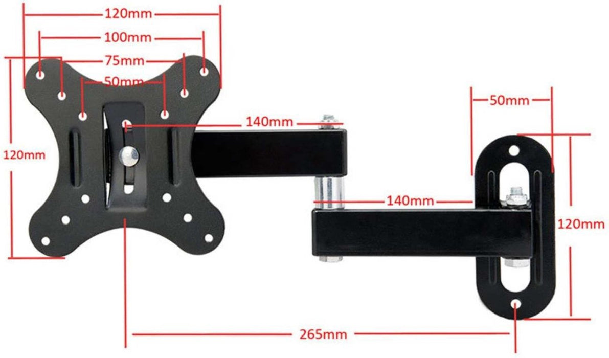 Universele TV Muurbeugel 14–27 Inch – Draaibaar & Kantelbaar TV Wandhouder voor LCD/LED/Plasma