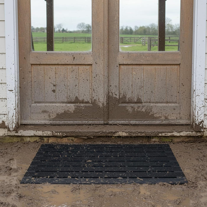 Buiten Deurmat 61x91 cm – Zwart – TPE – Anti-Slip – Weerbestendig – Sterke Schrapfunctie – 3.7 kg