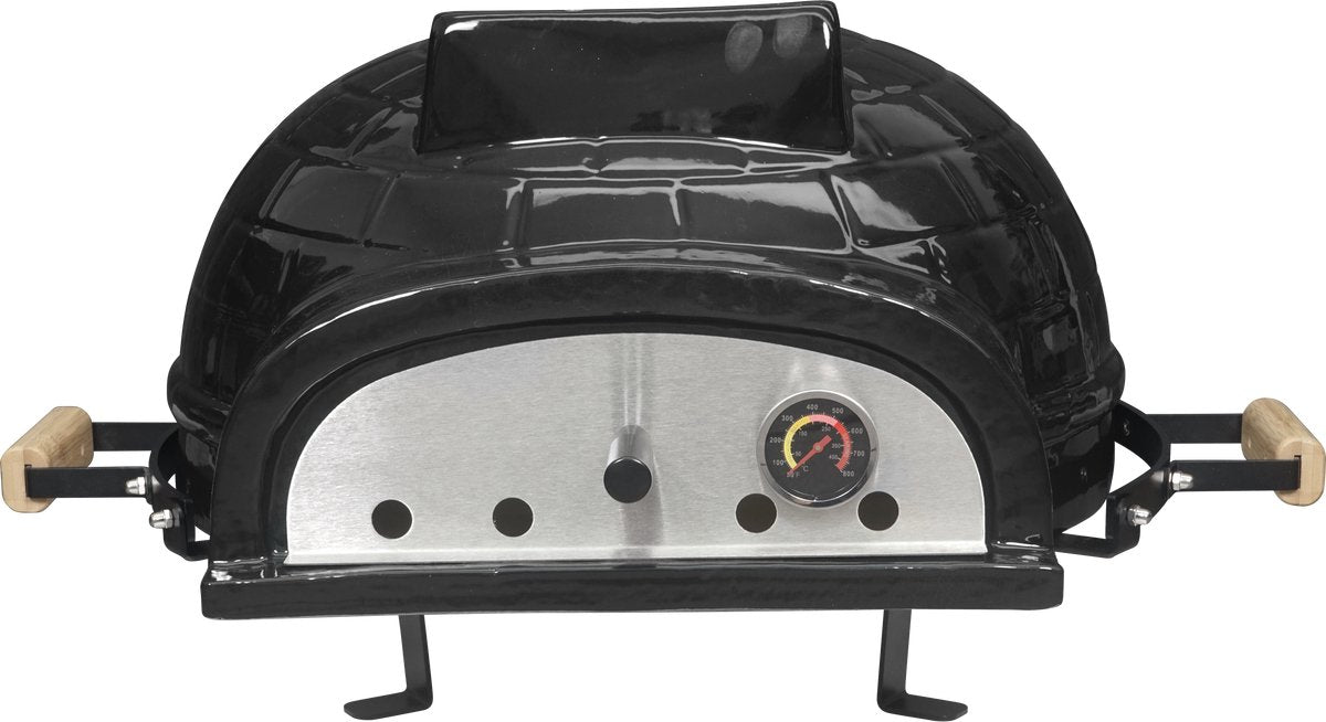 Burnit 21" Keramische Pizza Oven – Authentieke Pizza's in Eigen Tuin - Tafelmodel Hout