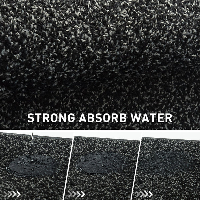 Droogloopmat & Schoonloopmat - 90x60 cm - Deurmat voor binnen en buiten - Antislip - Grijs