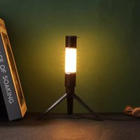 Molisan - Campinglamp - Tentlamp - Lantaarn - Multifunctioneel - LED lamp op batterijen - Zwart - Tripod